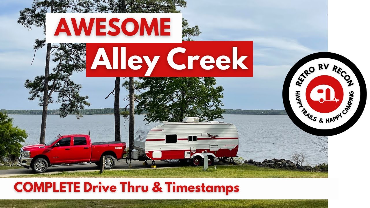 Кемпинг для автодомов в кемпинге Alley Creek Camp на озере О’зе-Пайнс, Техас