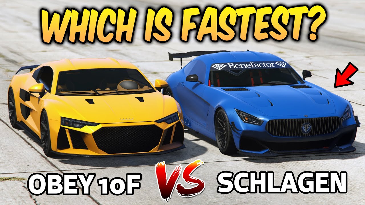 GTA 5 ONLINE - OBEY 10F VS SCHLAGEN GT (WHICH IS FASTEST?)