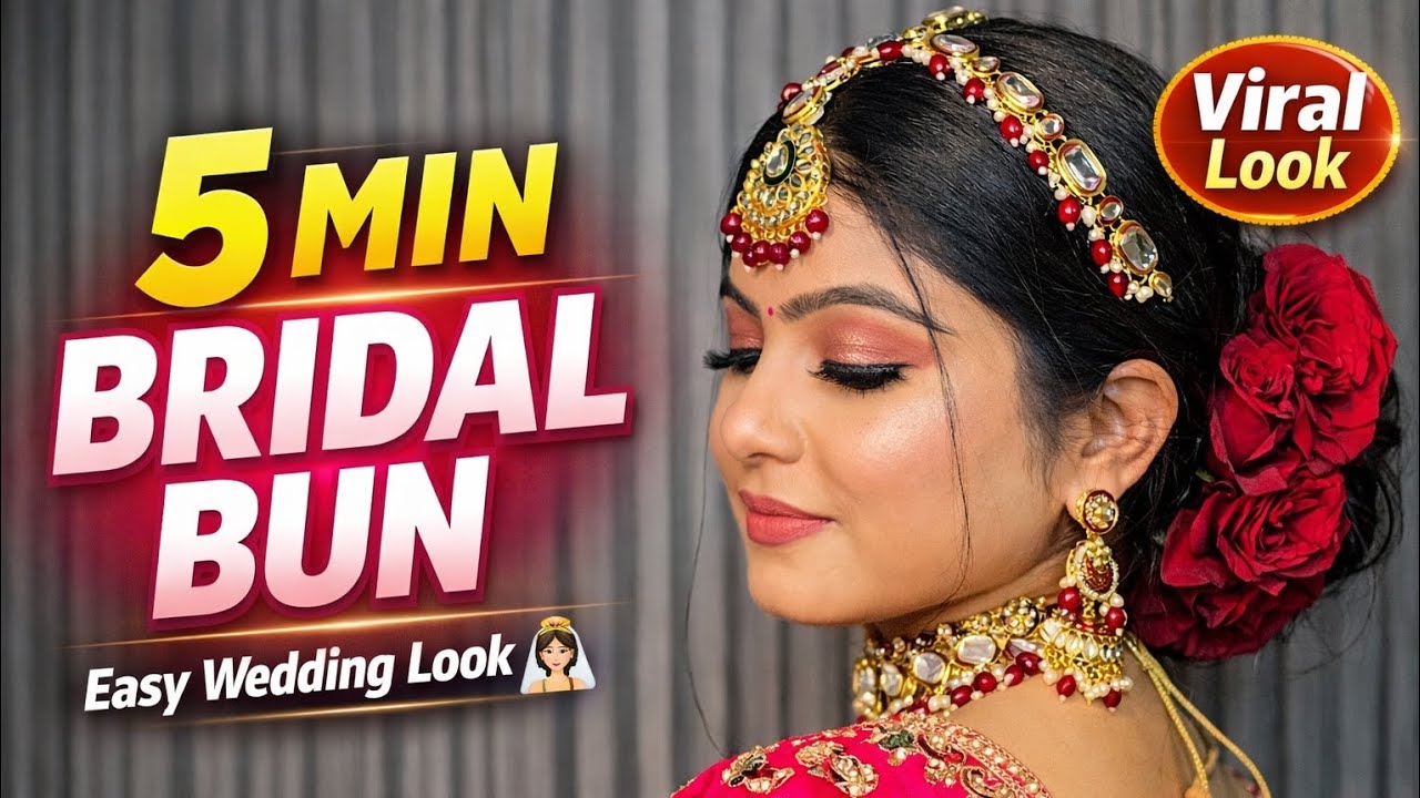 Quick Bridal Bun in Just 5Minutes🔥|Step by StepTutorial#bridalbun #hairstyle#makeupartist9808897368 