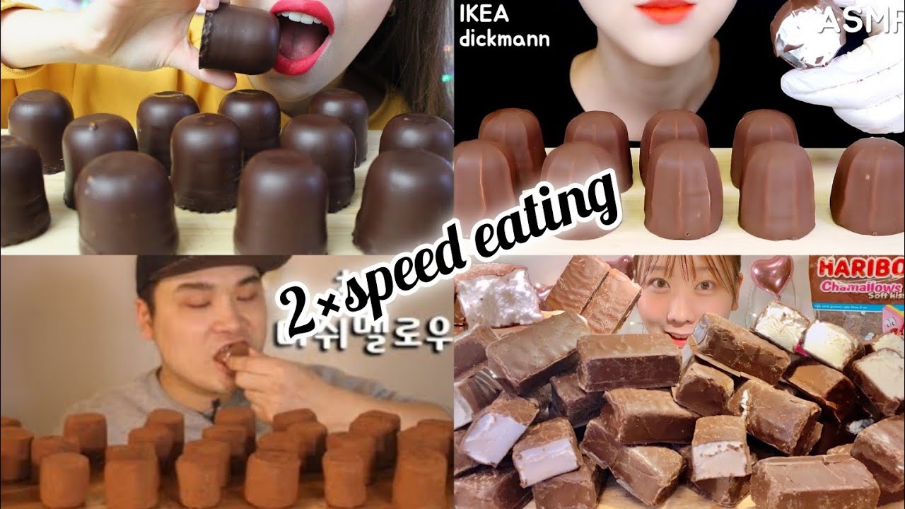 2× Speed Eating Chocolate Marshmallows Challenge! 🍫🔥