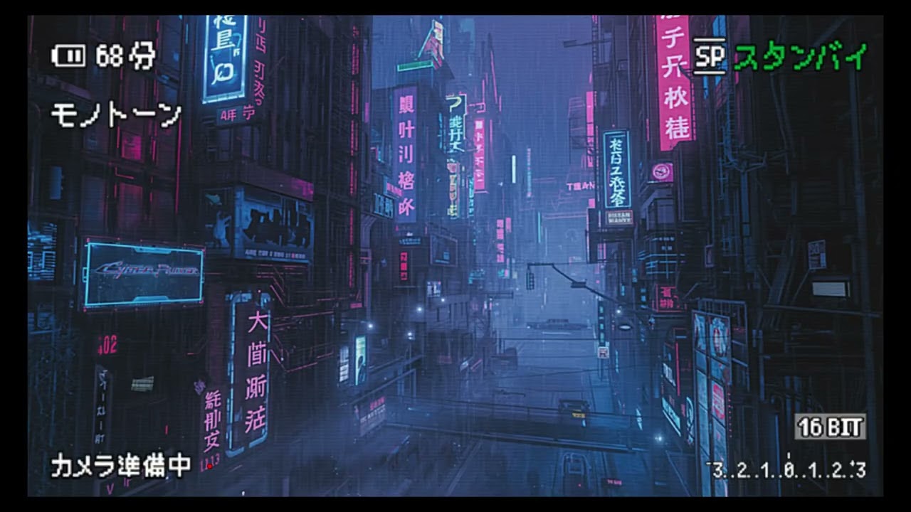 Futuristic Japanese Street TV Screensaver | Silent Cyberpunk Ambience (1 Hour)