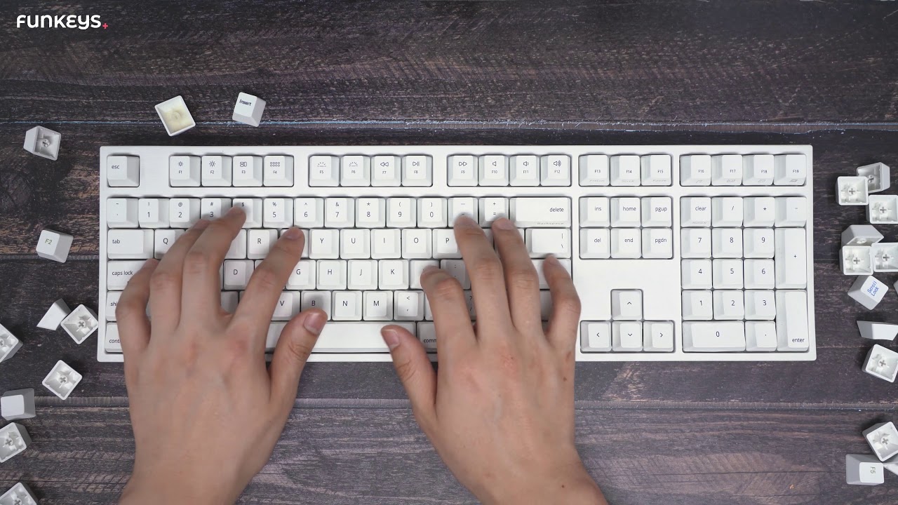 [펀키스] 바밀로 VARMILO VA108MAC 밀키 화이트 PBT 염료승화 영문 적축 기계식 키보드 타건 ASMR