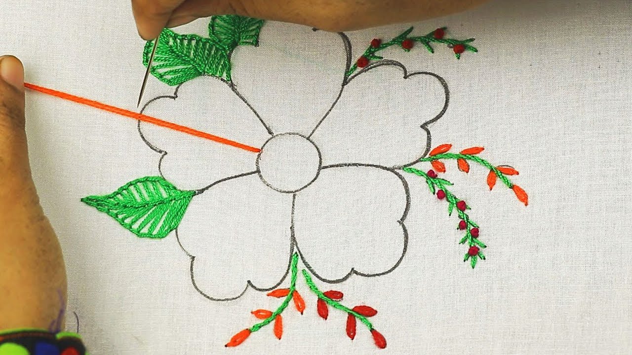 latest fantasy flower embroidery design * Bordado fantasía * modern hand embroidery flower designs