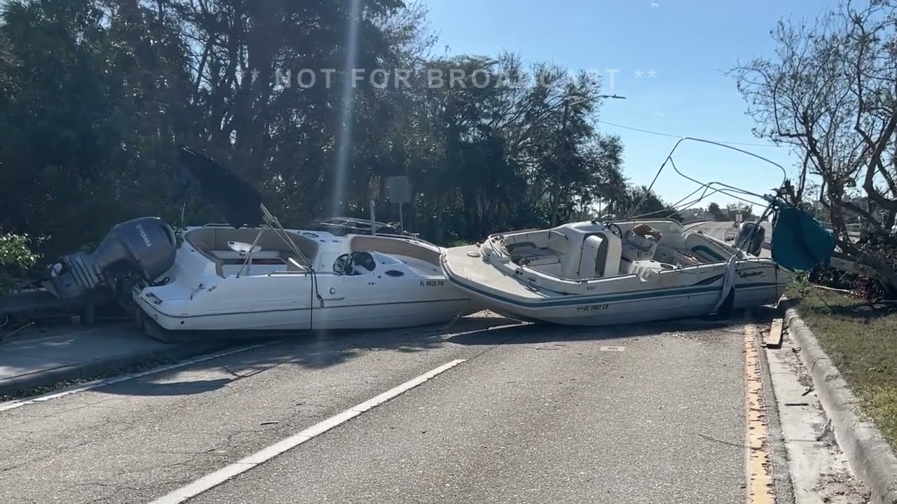 09-29-2022 Bonita Springs, FL - Boats Scattered During Ian’s Powerful Surge
