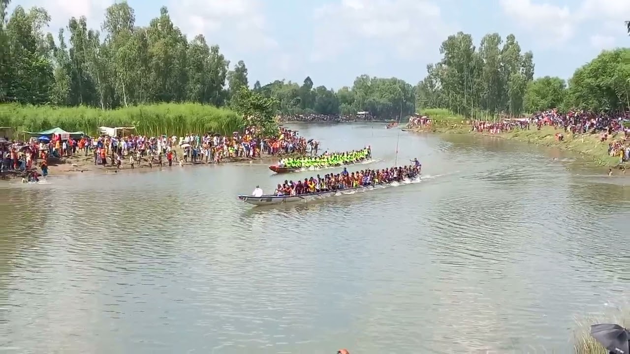 গাইবান্ধা জেলা ঘাগট নদী ভেড়ামারা ব্রিজ নৌকায় খেলা 