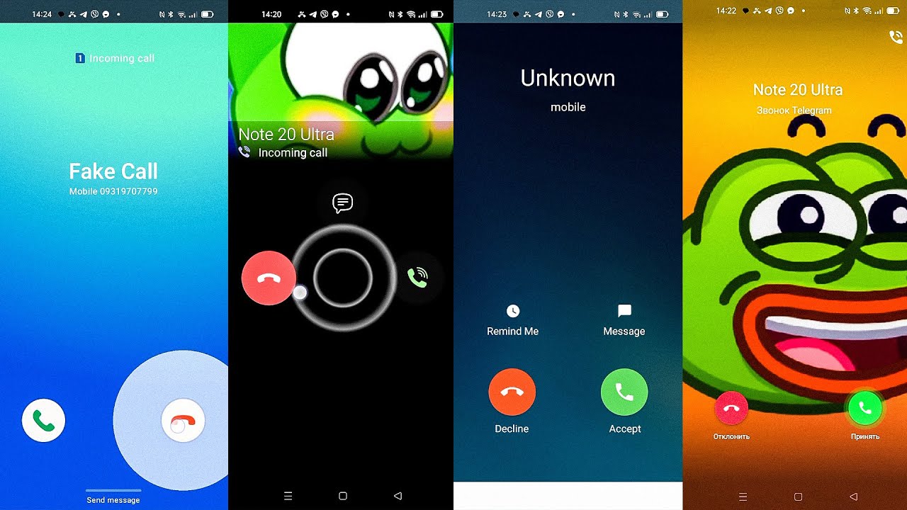 FAKE Call + Viber + WhatsApp + Telegram + iPhone Fake + Samsung Fake Incoming Call OPPO A54 Screen