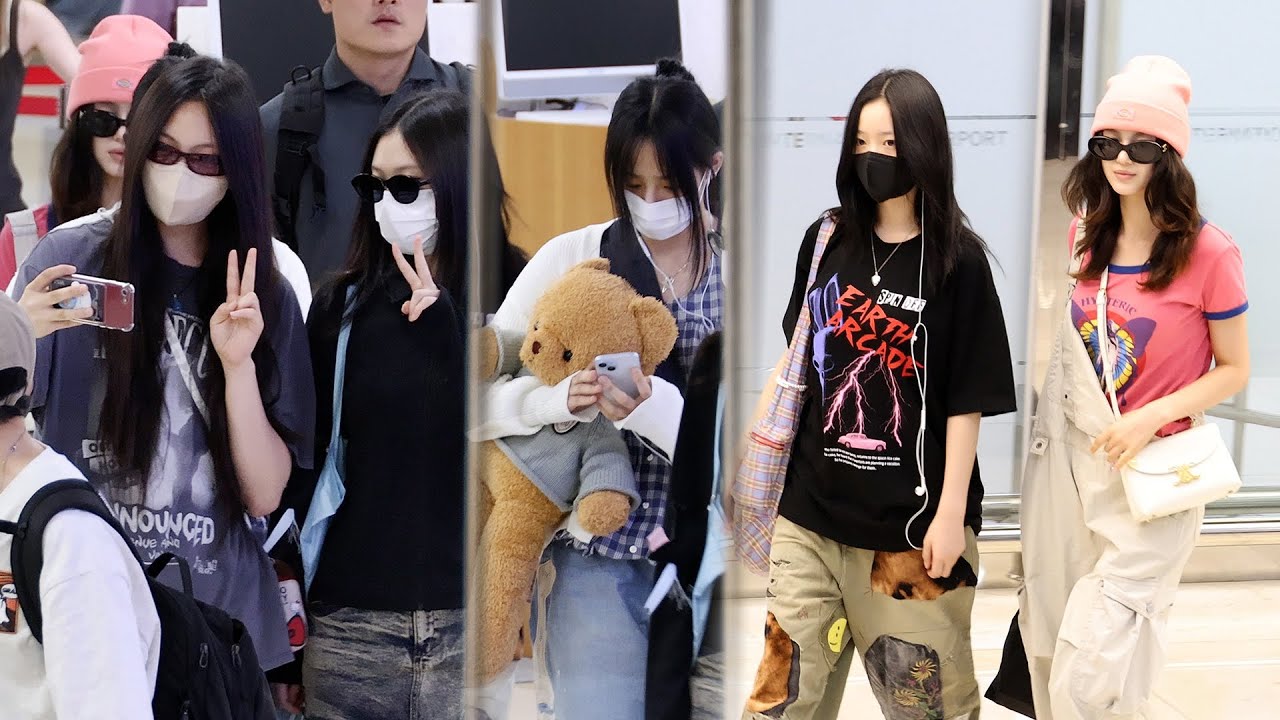 뉴진스(NewJeans) 입국 ‘셀카 찍는 하니✌️혜인’ Arrival | 김포공항 • 240813