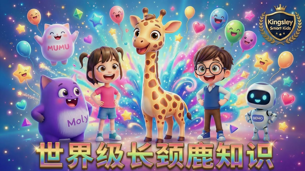 长颈鹿科学大冒险：揭秘世界上最高的动物！| @Kingsleysmartkids 