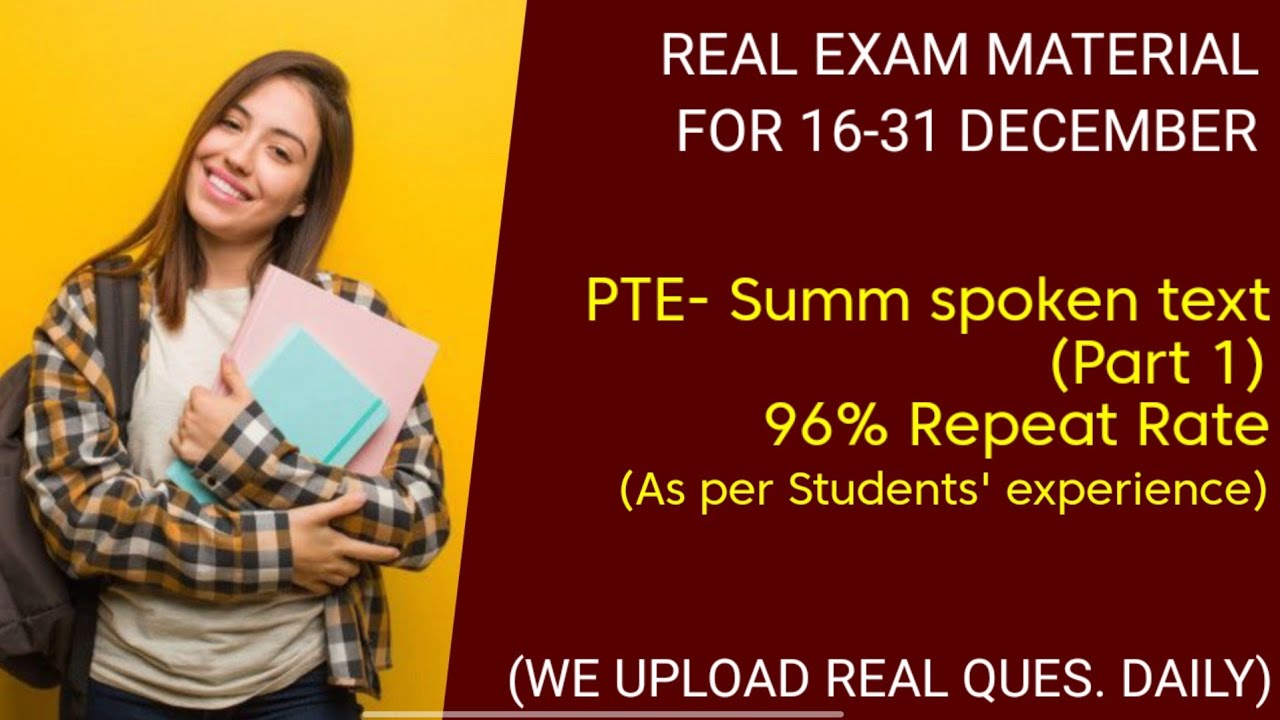 PTE 16-31 December Prediction| Summarize spoken text Part 1 | 
