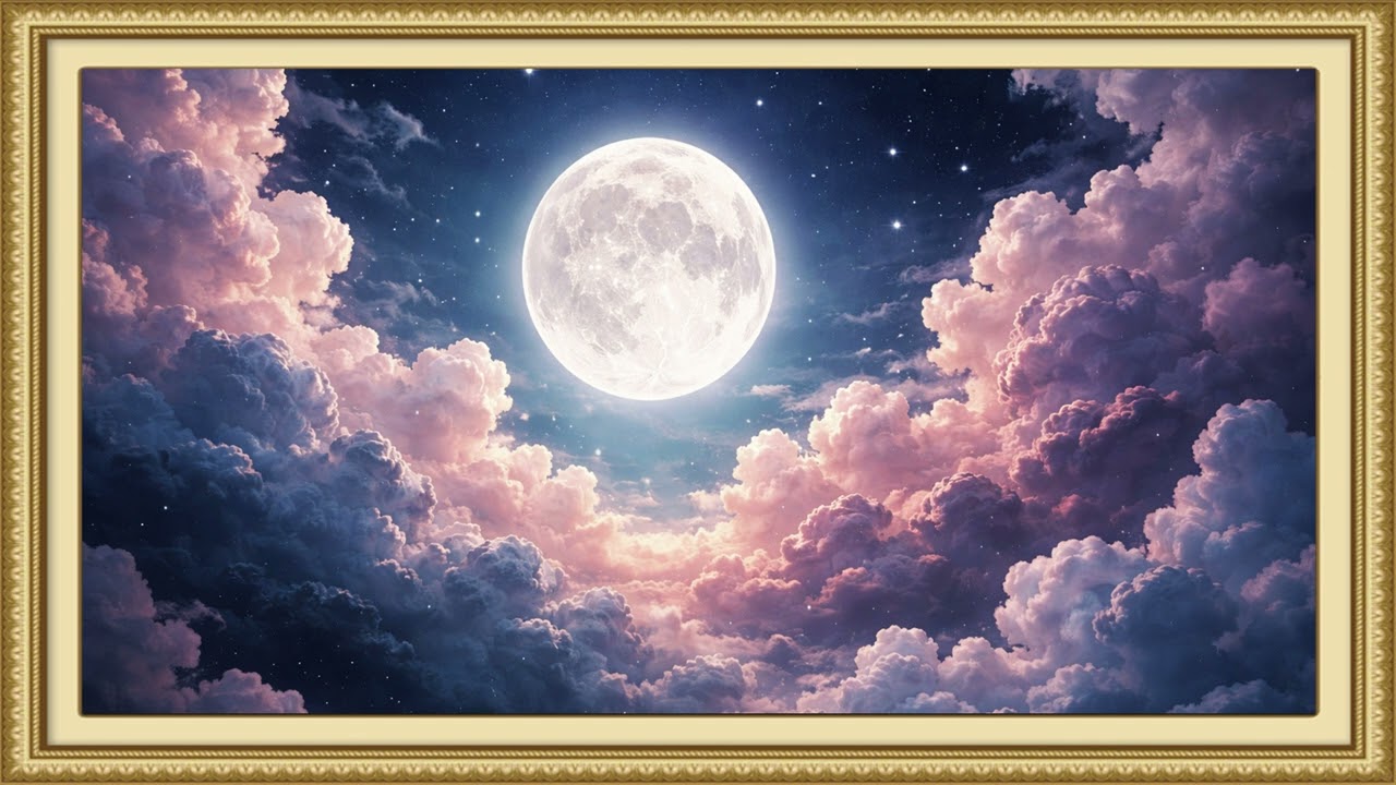 Moon in dark clouds | Ambient Art 4k Displays