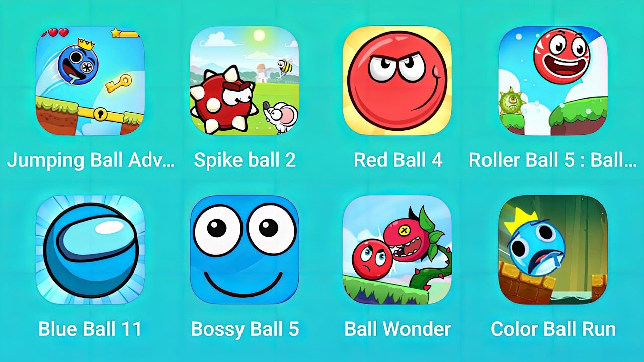 Jumping Ball Adventure, Spike Ball 2, Red Ball 4, Roller Ball 5, Blue Ball and More Red Ball Games