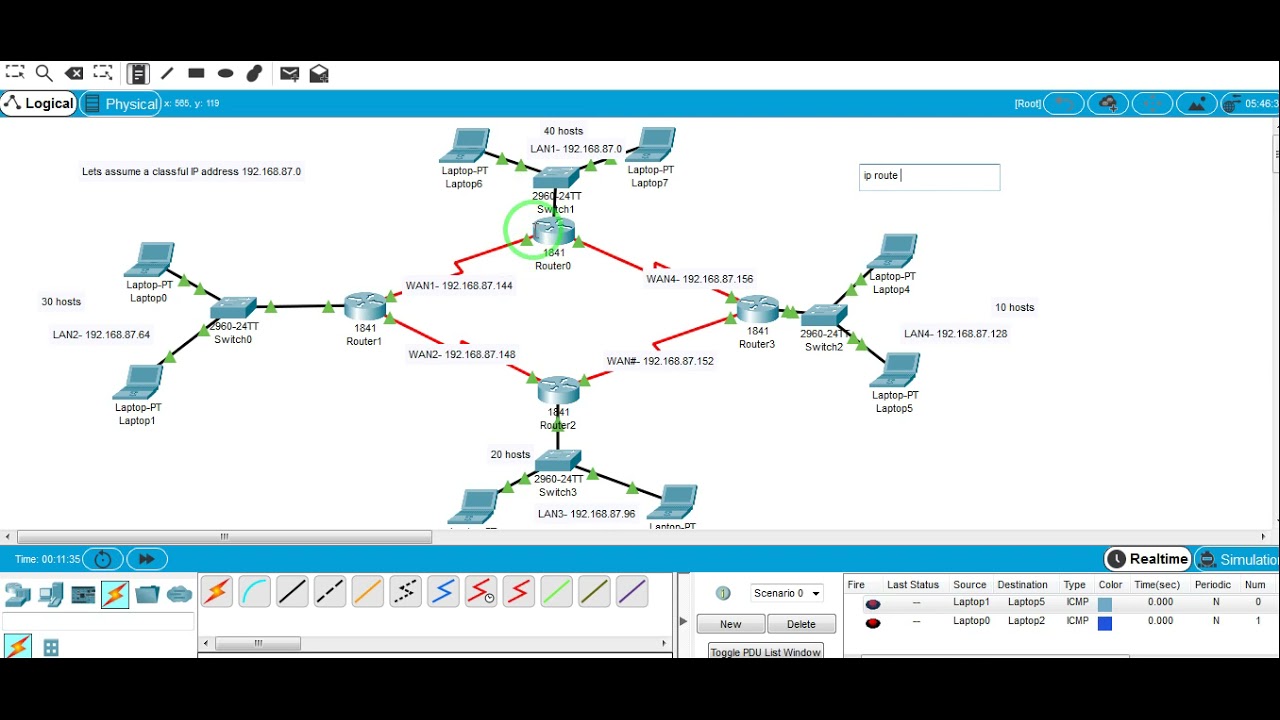 Dynamic Routing using classless IP Address in Cisco packet Tracer | ripV2 configuration |Bangla