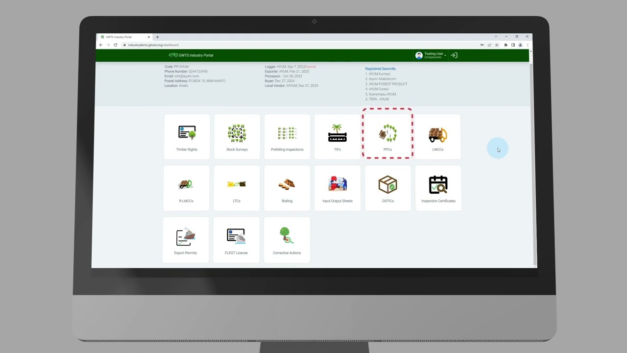 How to navigate the Industry Portal to the GWTS: Input-Output Sheet, DoTIC & Inspection Certificate