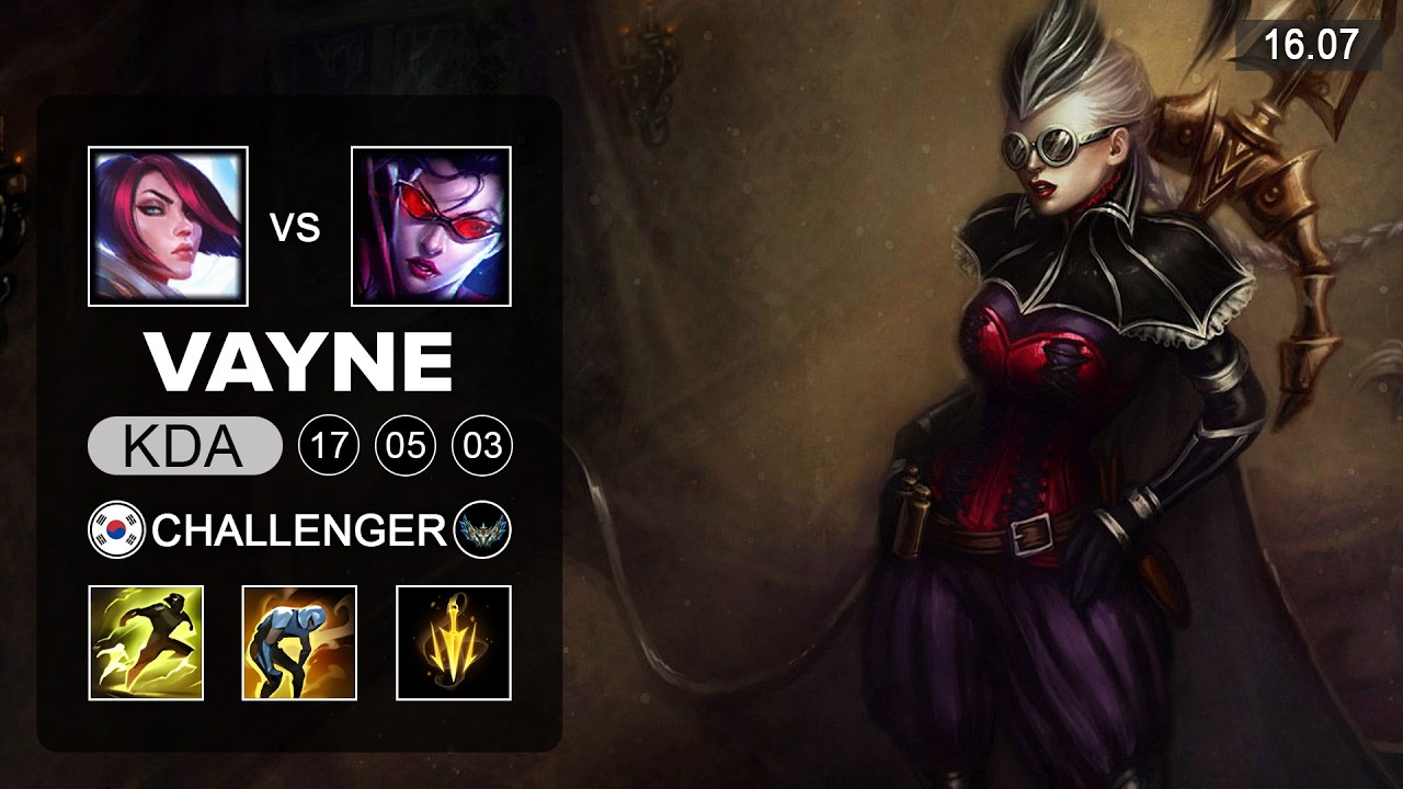 Vayne vs Fiora Top - KR Challenger - Patch 16.07 Season 16