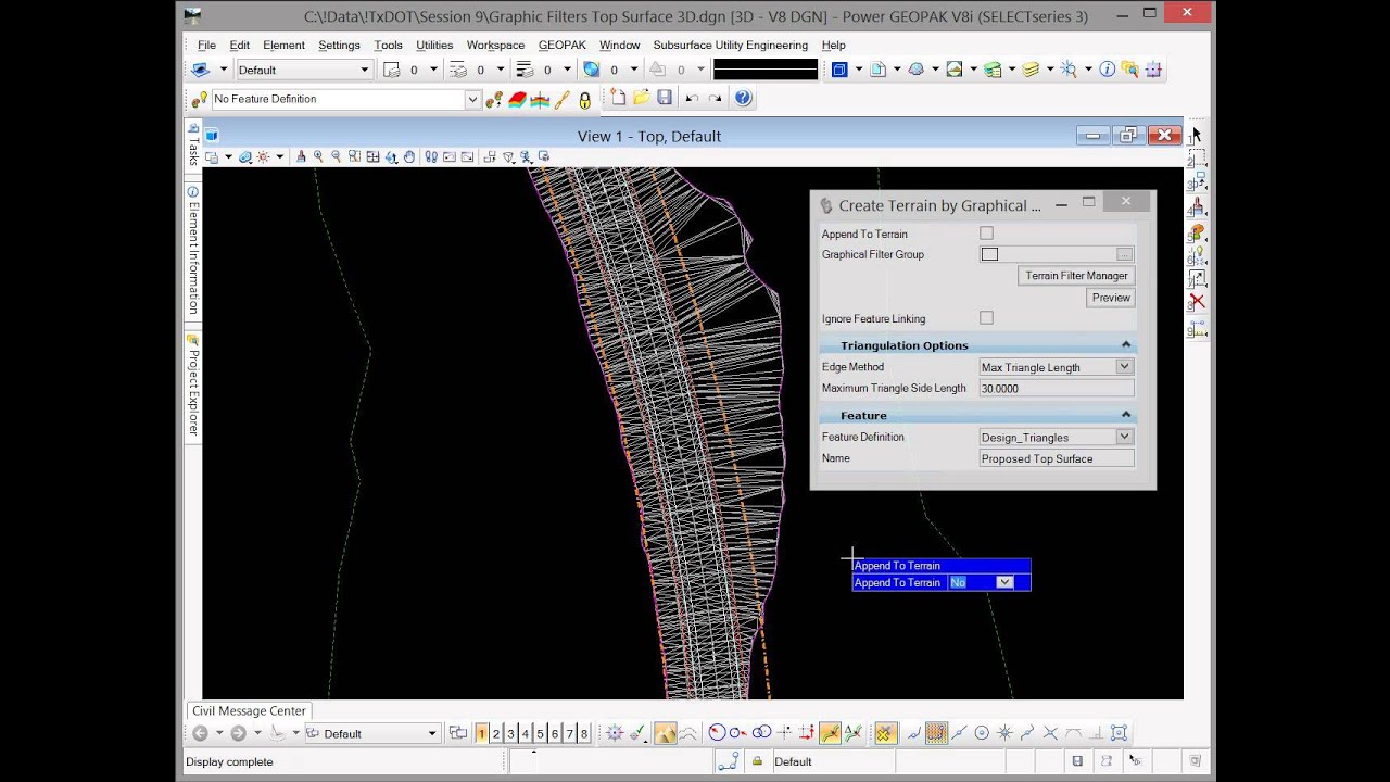 Creating a Proposed Terrain Model