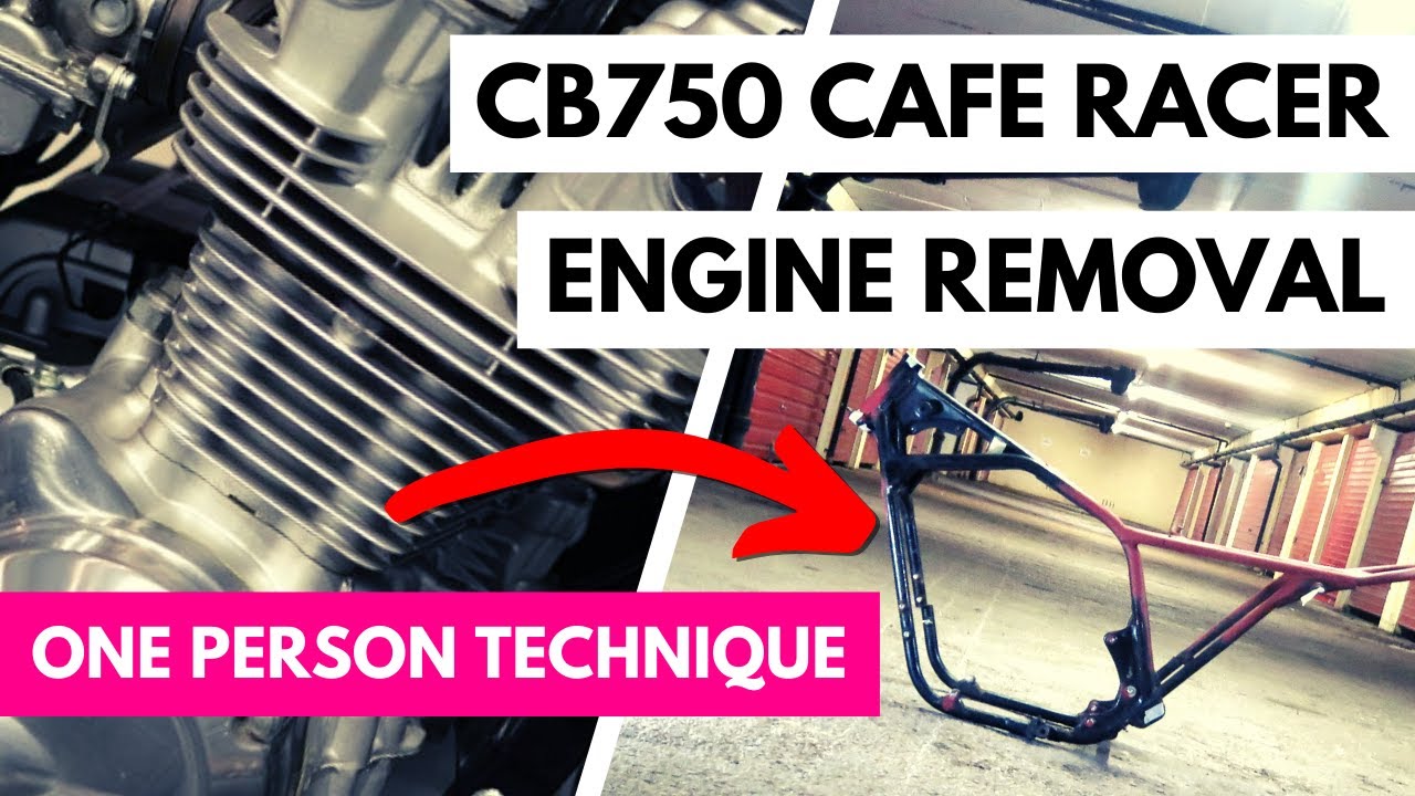 How to Remove a Motorcycle Engine the Easy (and solo!!) Way - Honda CB750 Cafe Racer Build Ep6