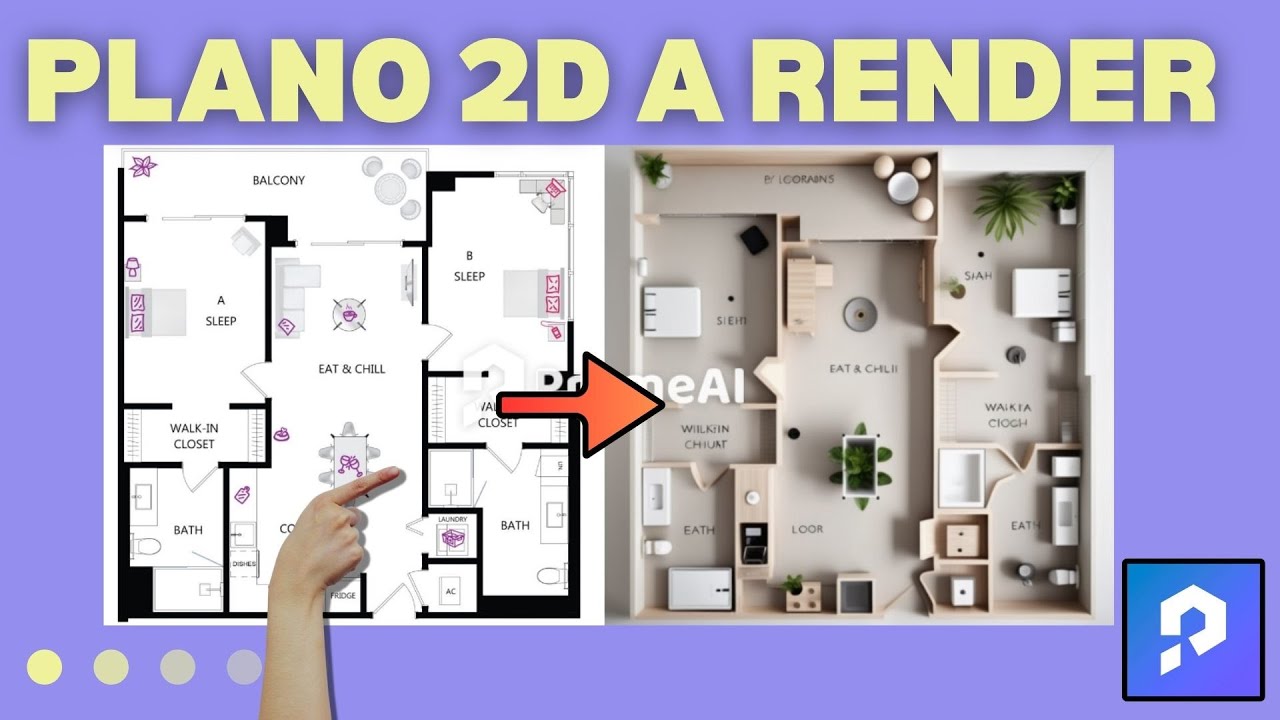 Plano arquitectónico a render realista con Prome.AI
