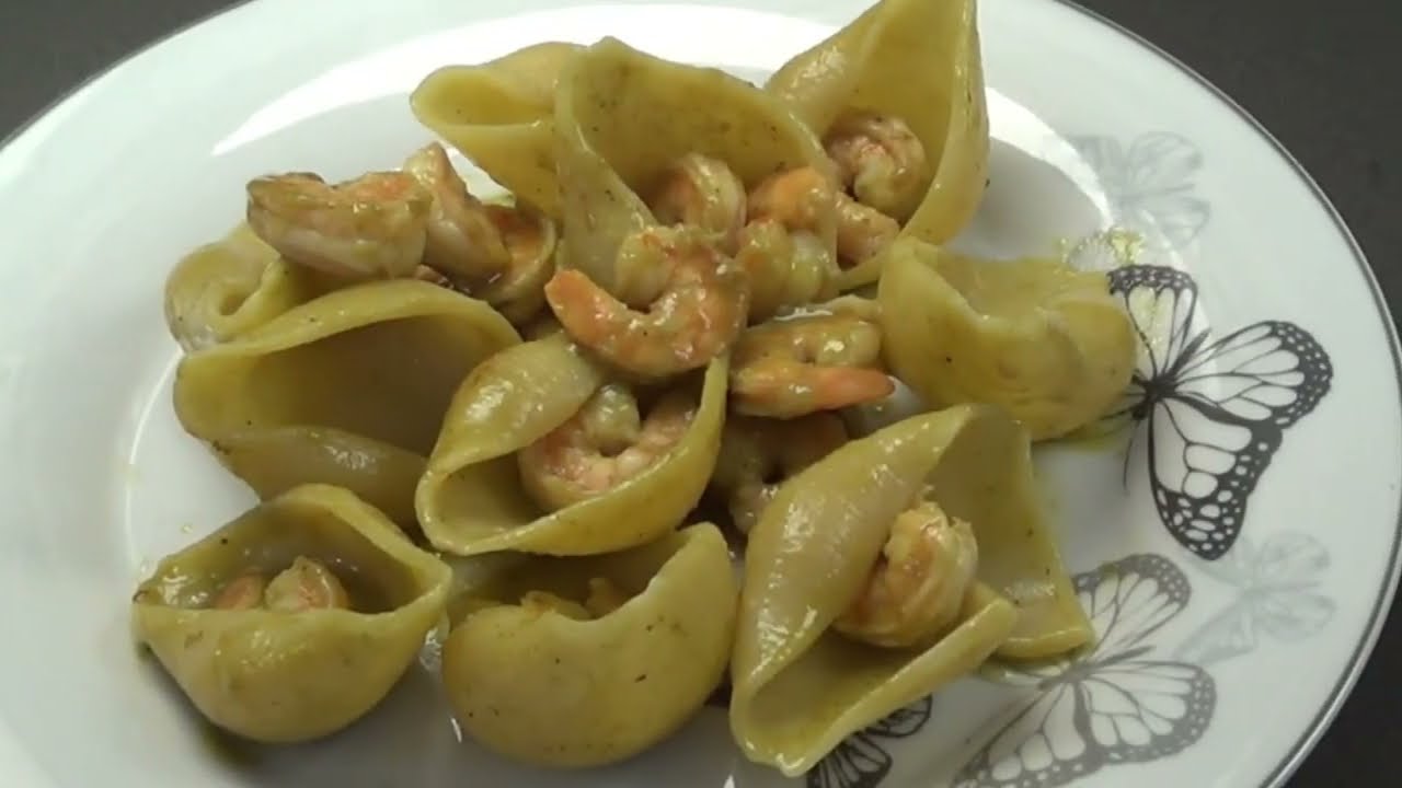 Pasta Gamberi e Pesto di basilico, facile!