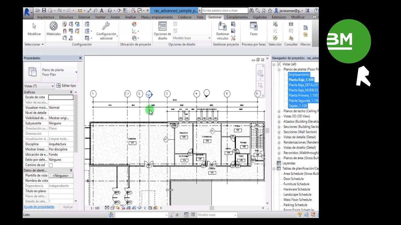 REVIT. Navegador de proyectos. Personalización.
