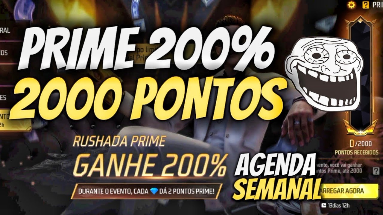 GANHE 2000 PONTOS NO PRIME! BÔNUS DE 200%!