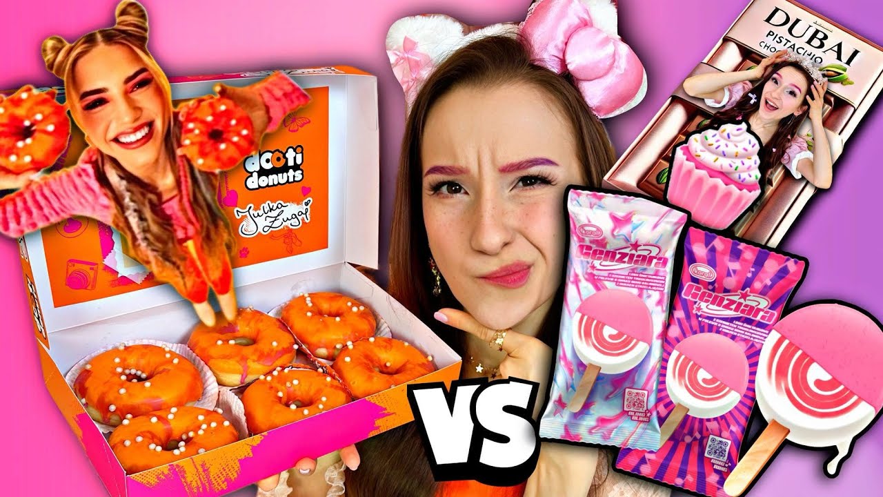 DONUTY ŻUGAJEK VS MOJA DUBAJSKA CZEKOLADA! I LODY GENZIARA!!!