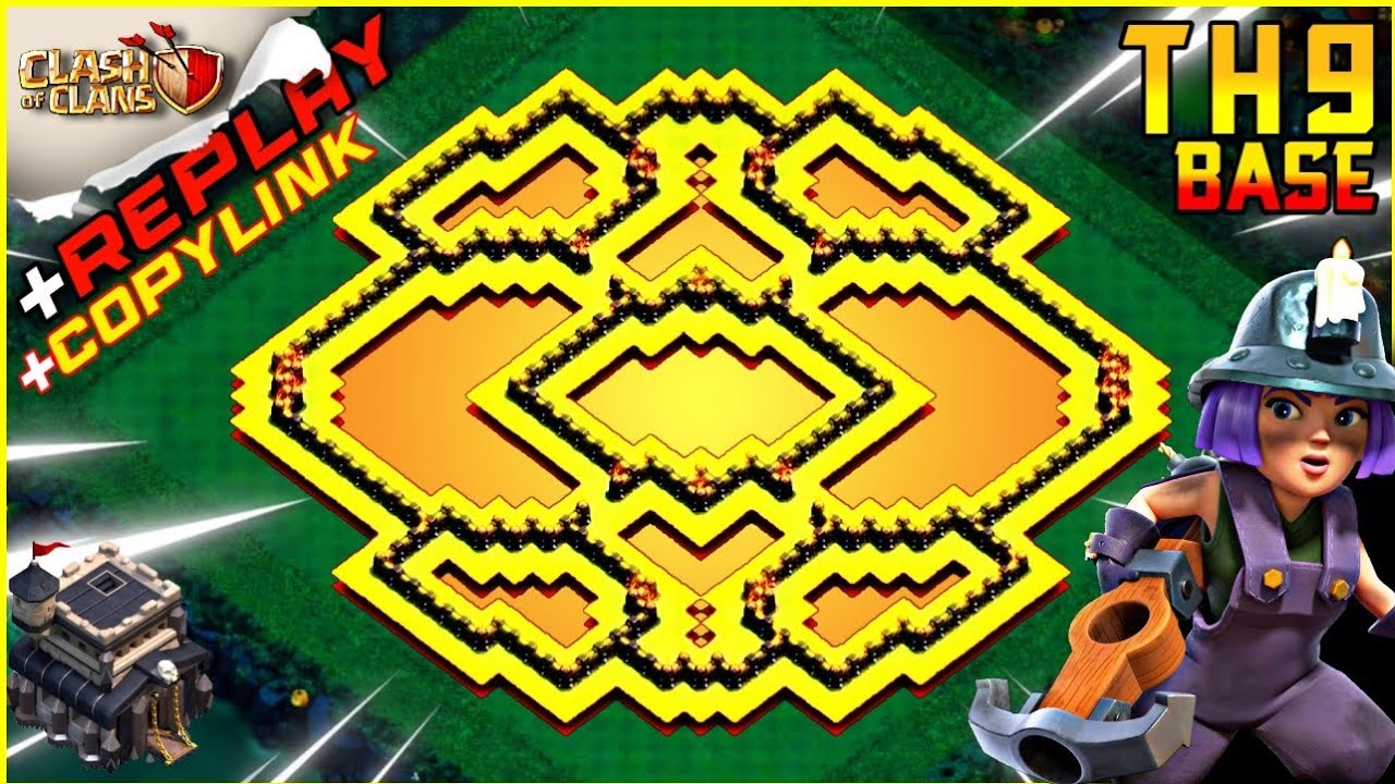 NEW INVICIBLE! TownHall 9 [TH9] Trophy BASE 2022 +CopyLink +REPLAY - CoC Hybrid Base #161