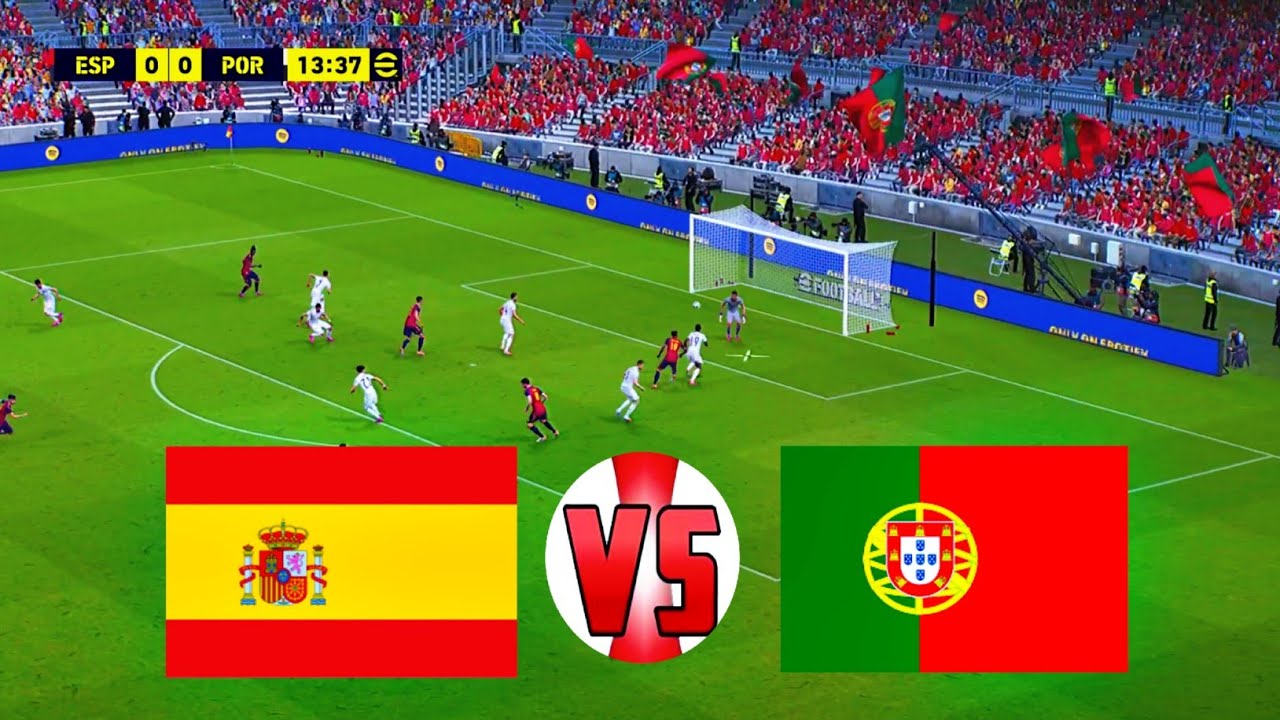 SPAIN vs PORTUGAL | European football match | eFootball 4K Gameplay 