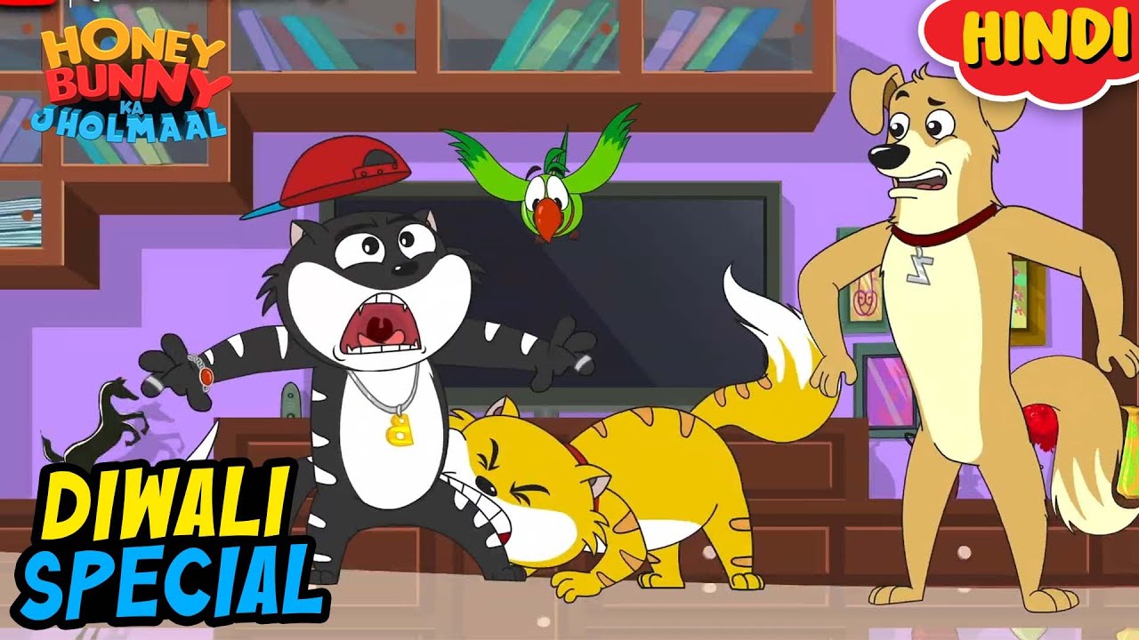 Diwali Special | Honey Bunny Best Scenes | Cartoon For Kids | Compilation - 3 | YO Kids Comedy