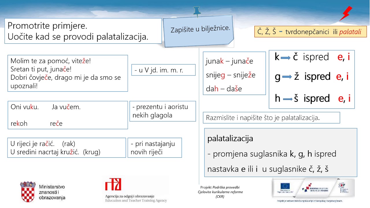 Hrvatski jezik 7. r. OŠ - Glasovne promjene