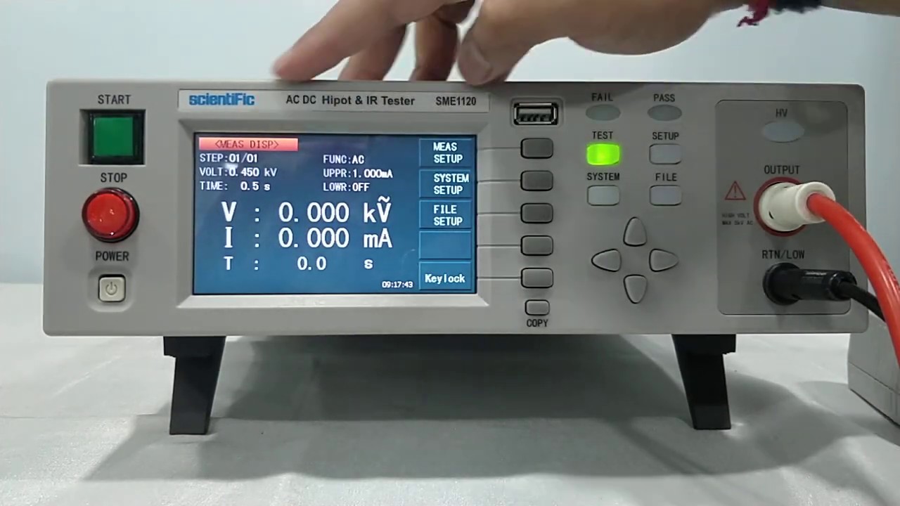 SME1120 HIPOT TESTER Demo
