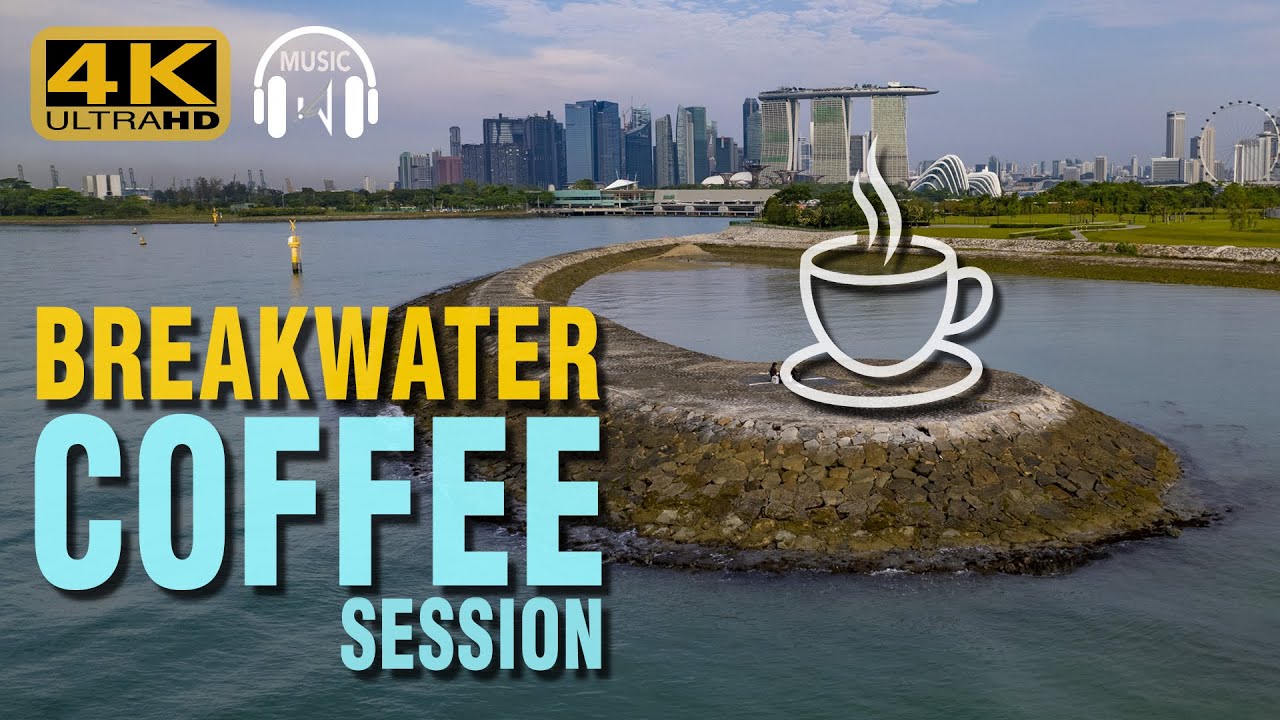 Coffee Break at Breakwater - Marina East Singapore #DroneDate #Breakwater