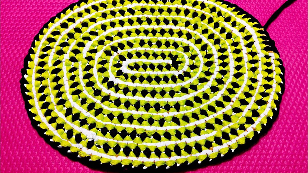 Oval shape doormat idea, doormat making at home, paydan banane ka tarika, کاردستی پایپاک