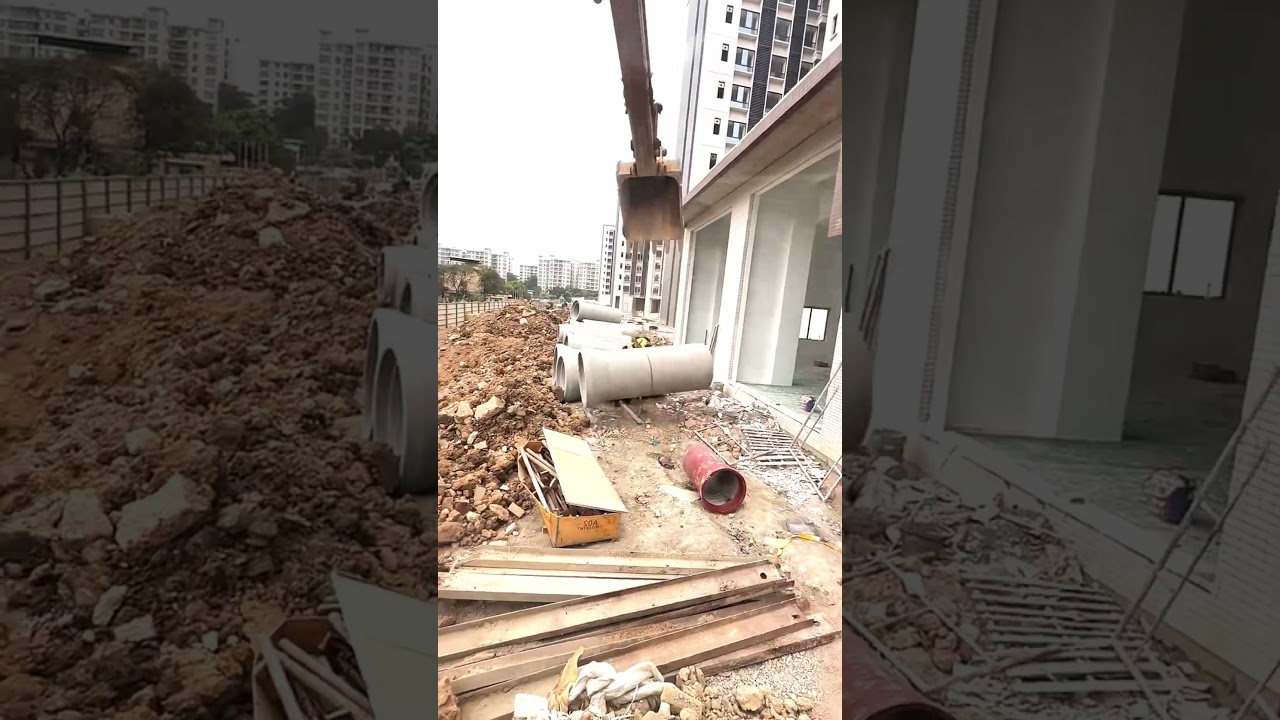 Concrete Pipe Installation Process Under the Ground #shorts