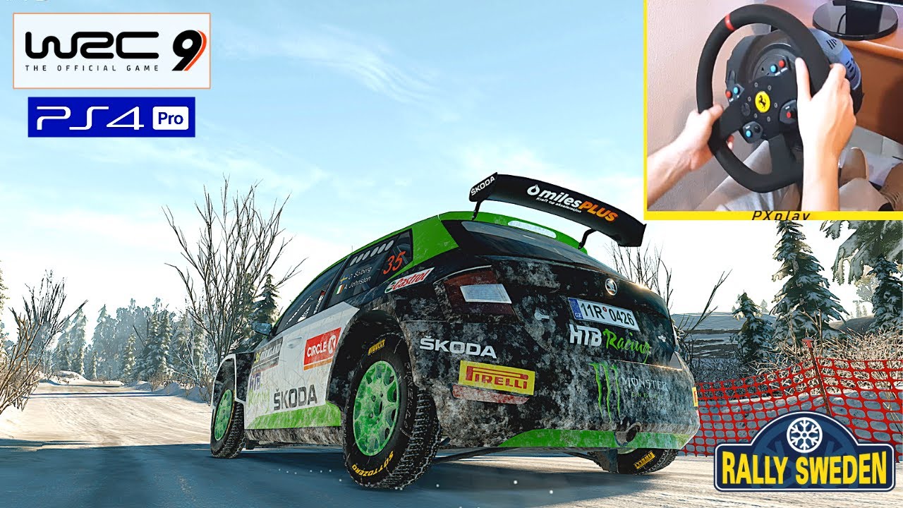 WRC 9 PS4 PRO - Skoda Fabia R5 WRC 2 (Rally Sweden) Torsby + Thrustmaster T300 gameplay