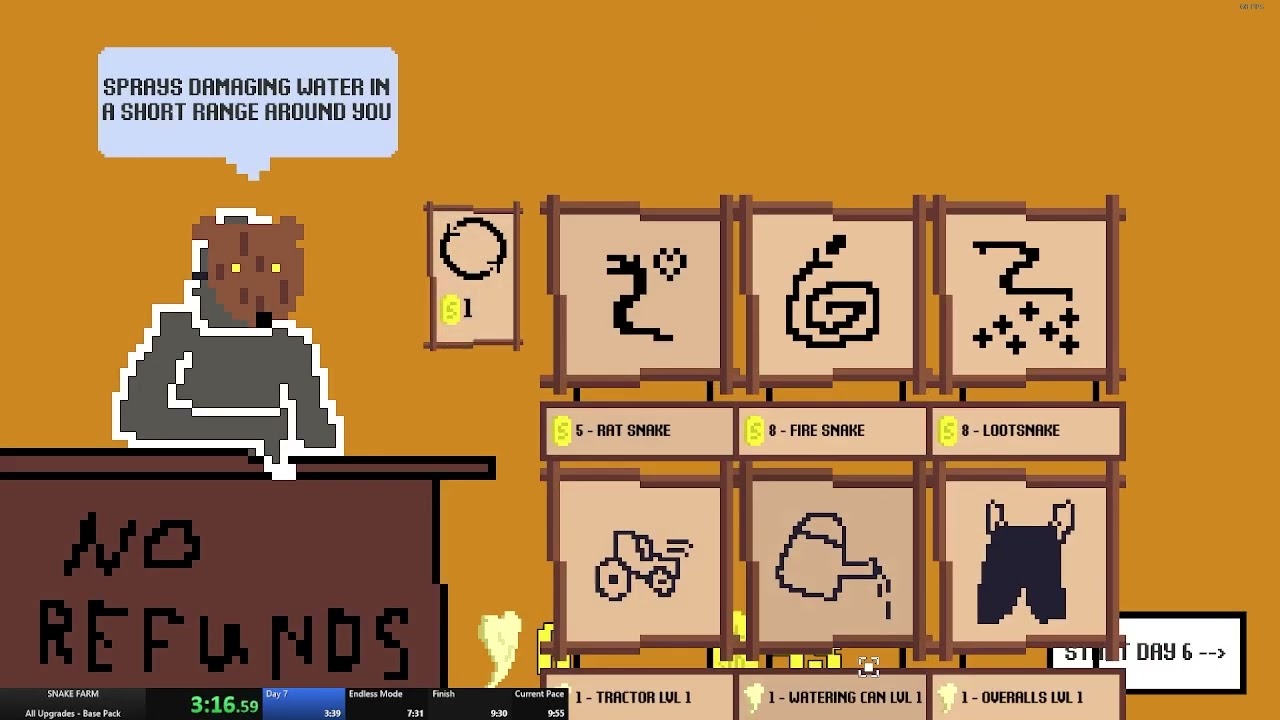 Submission for the Great SNAKE FARM Speedrun Contest - All Upgrades - Base Pack - (8:52)