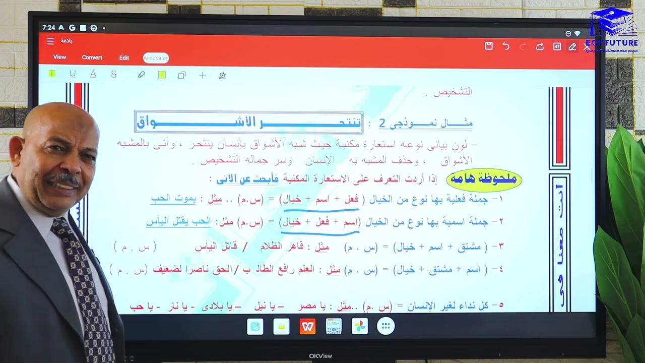 الاستعارة المكنية للصف الأول والثاني والثالث