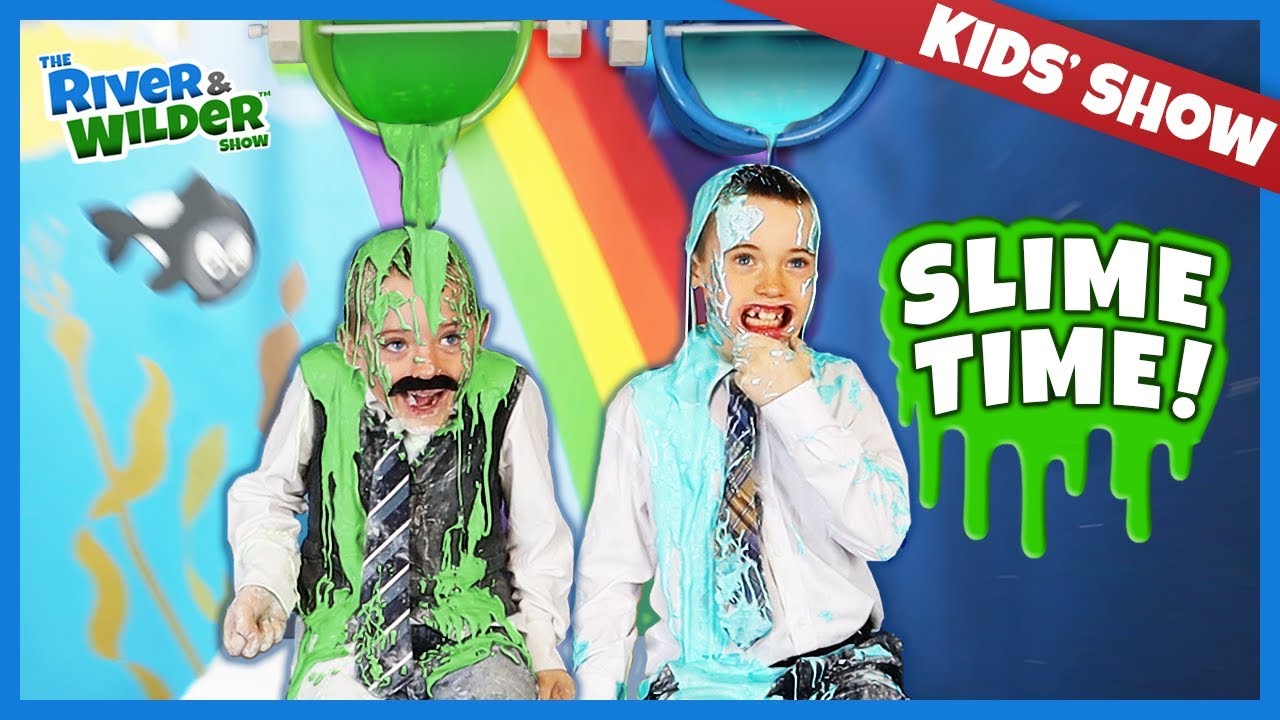 SLIME GAME! Kids make OOBLECK and GET SLIMED