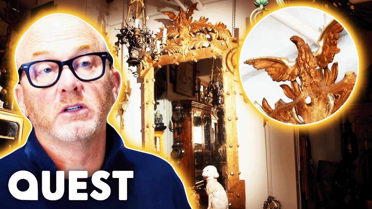Drew Contemplates Altering Antique Mirror, Removing 19th-Century Decorative Eagle | Salvage Hunters