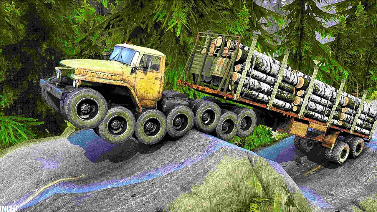 “One Slip Away! Massive Log Truck Climbs a Deadly Mountain Edge!”