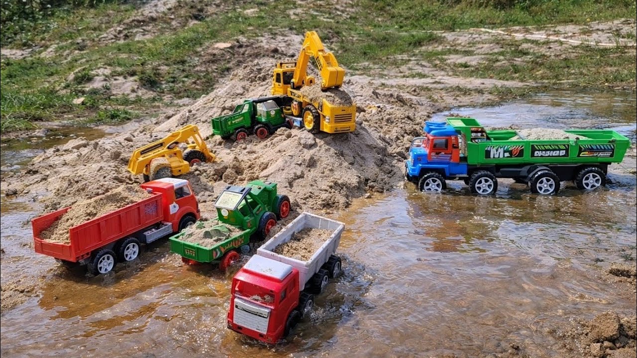 JCB Tractor Cartoon Video | Volvo Tipper Tata Truck Muddy Accident Pulling Out JCB And Truck #jcb 