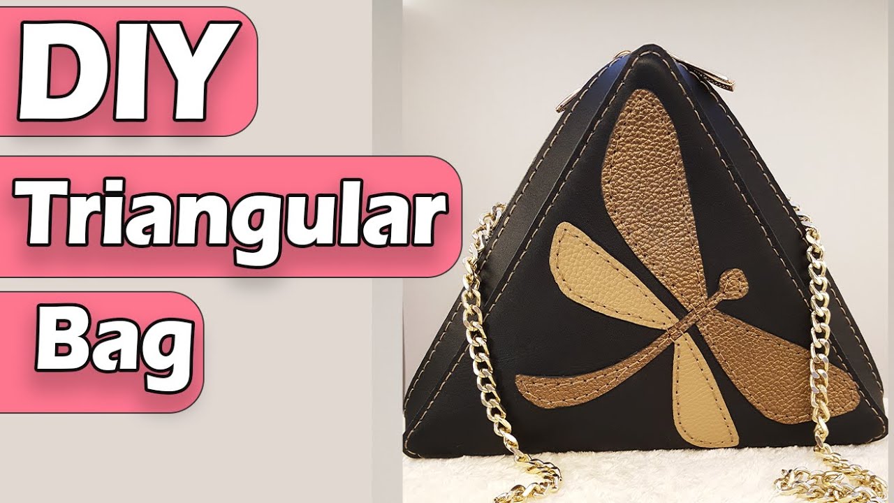 How to Make Leather Bag // Make Triangular Bag // Make Dragonfly