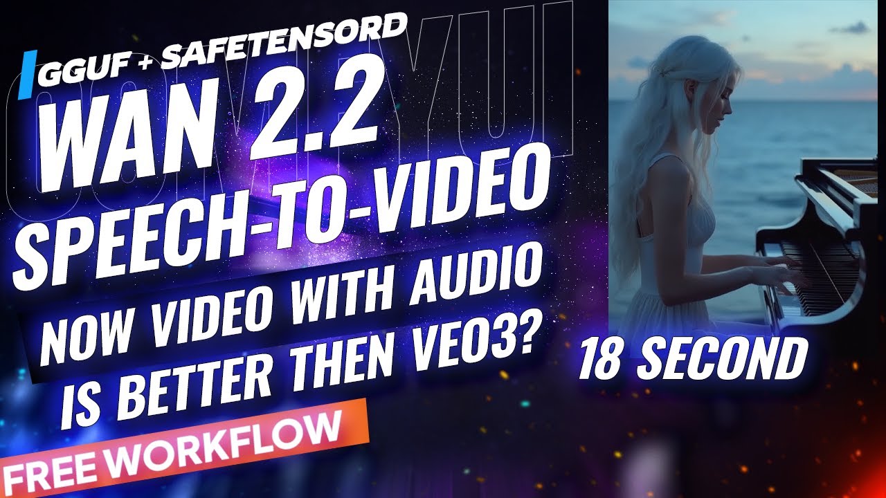 Wan 2.2 S2V-14B in ComfyUI Workflow: Speech-to-Video (GGUF, Low VRAM)