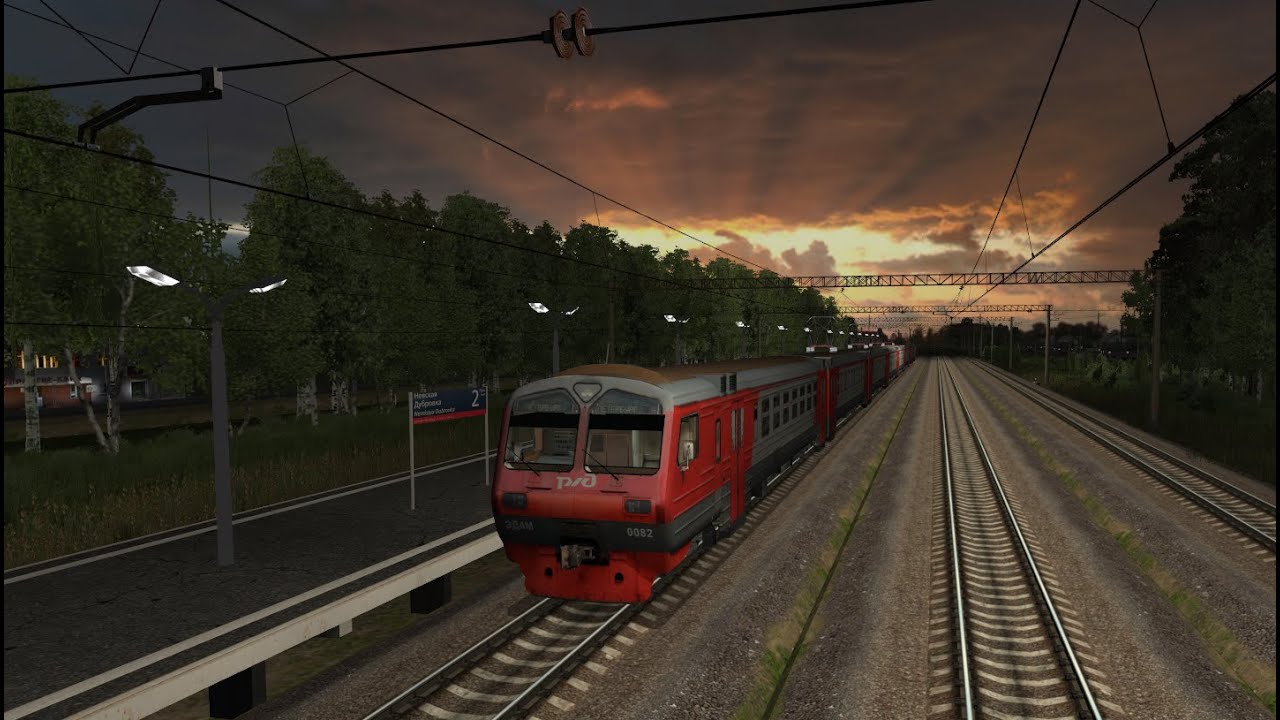 ZDSimulator.Пригородный электропоезд №6942 с ЭД4м сообщением Невская Дубровка-СПБ-Финляндский
