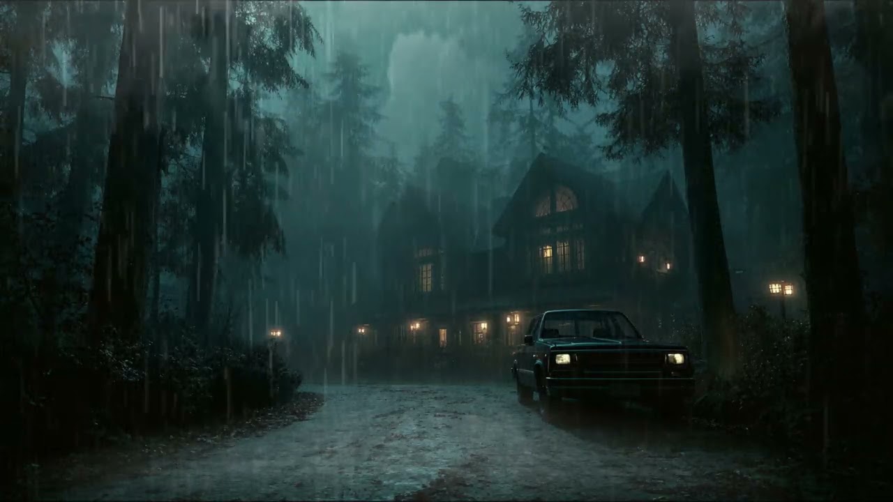 Dark Rainy Night in a Forest Cabin | Relaxing Rain Sounds for Deep Sleep and Relaxation