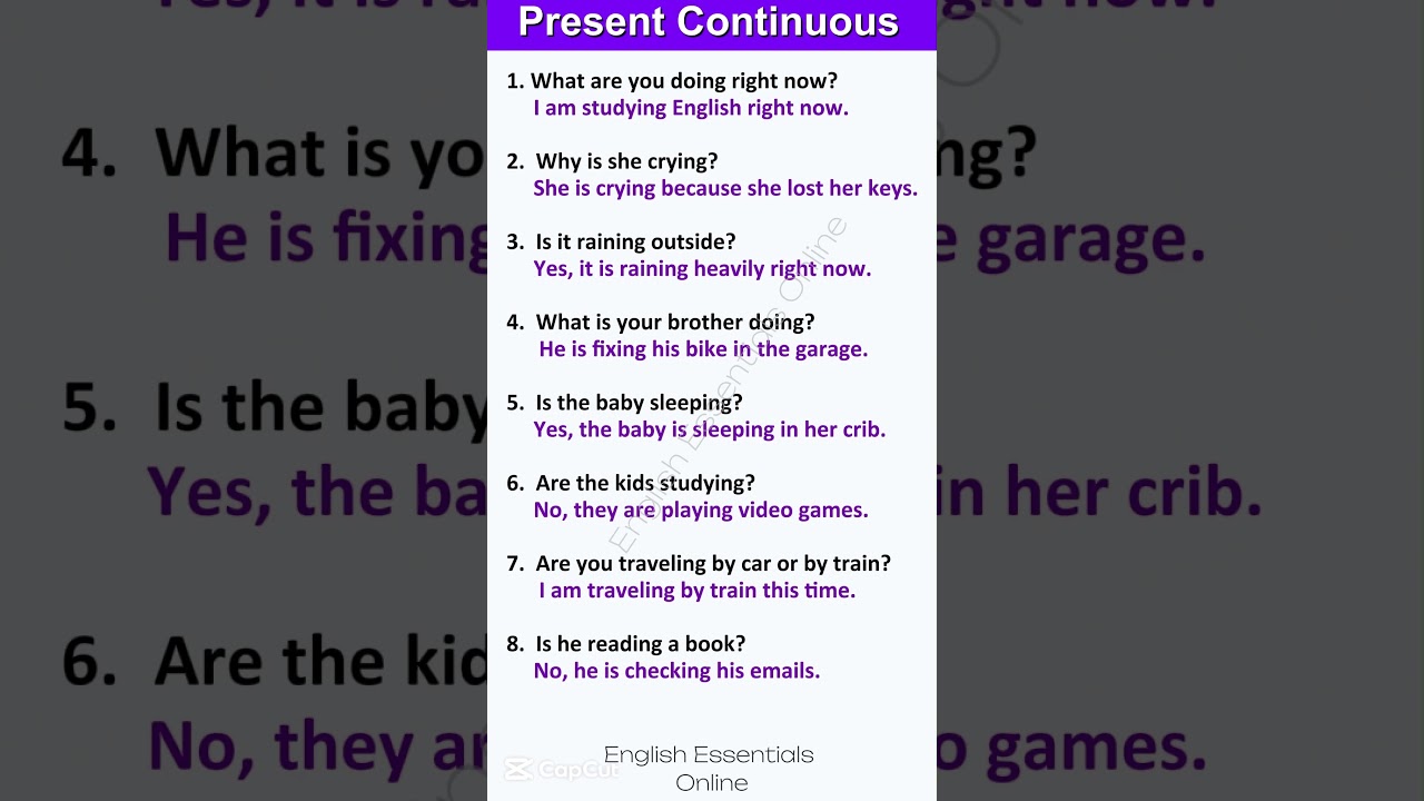 Present Continuous Conversation | English Conversation Practice| Improve your English Skills