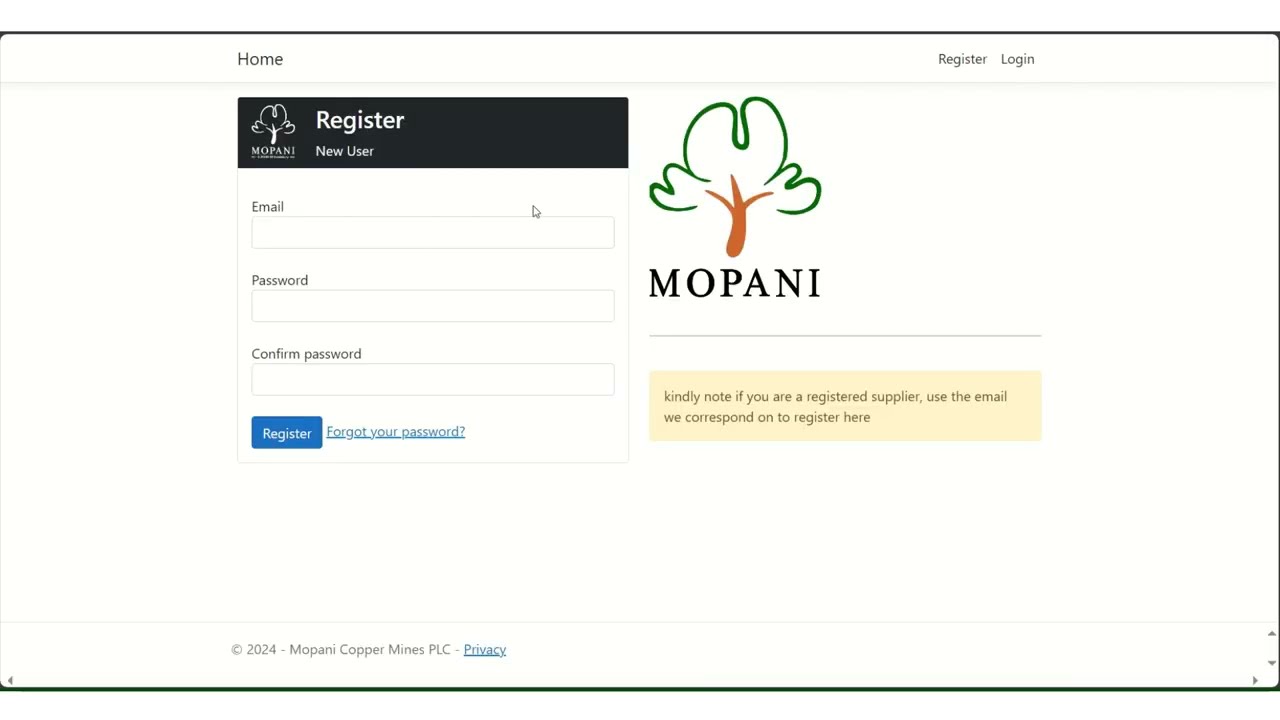 Online Vendor Registration Process