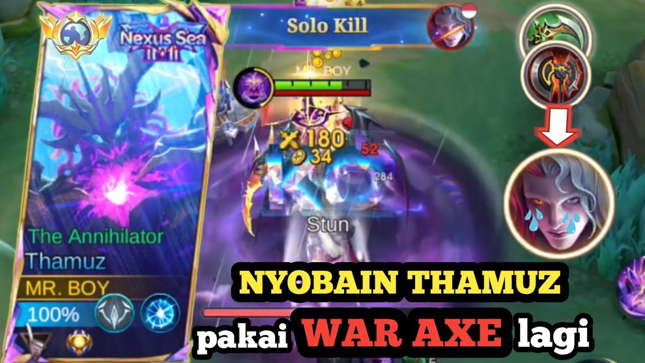 THAMUZ WAR AXE IS BACK!! 😱😱 ARLOTT DIBIKIN NANGIS DI EXP LANE-MLBB INDONESIA