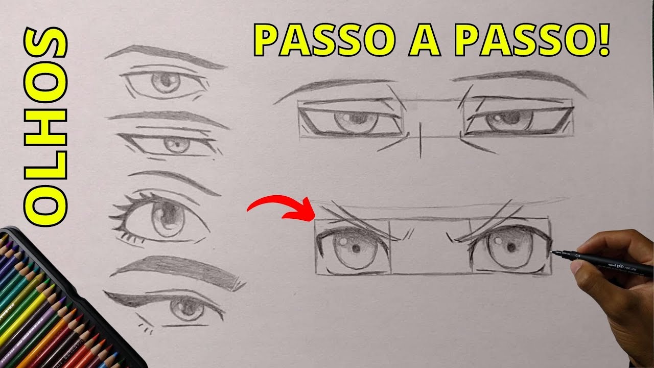 Desenhe OLHOS DE ANIME como nunca! (Passo a passo)