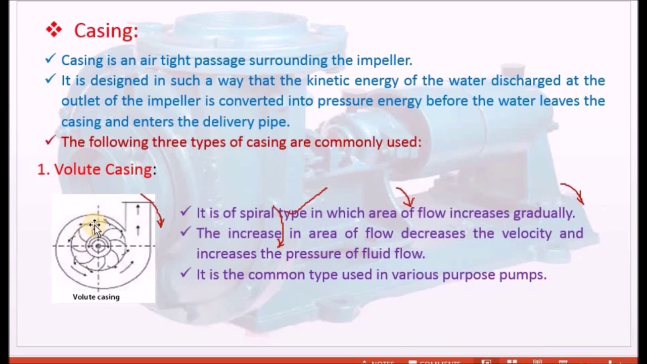 Describe the main parts of a centrifugal pump - M4.04 Fluid Mechanics in Tamil