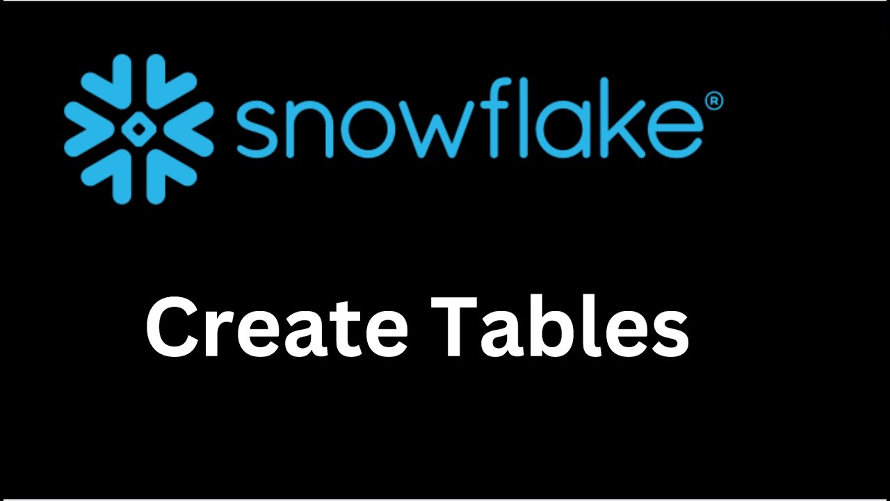 Creating Tables in Snowflake Data Warehouse